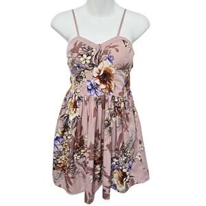 Band of Gypsies Spaghetti Strap Floral Dress Sz M Babydoll Y2K Corset Sweetheart